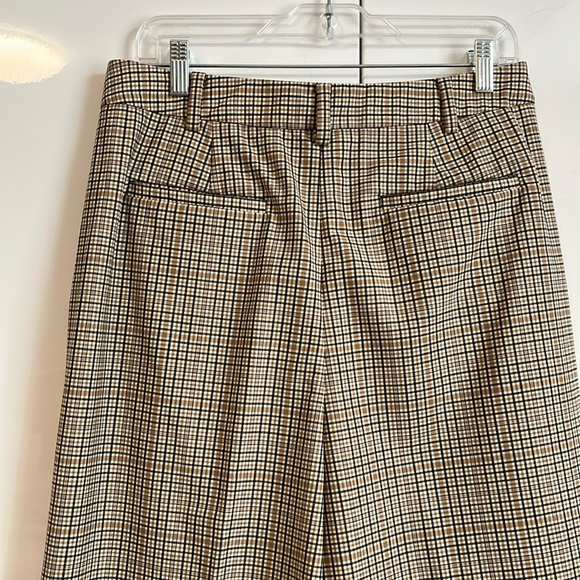 MICHAEL KORS NWOT Wool Lightweight Beige Checkered Cropped Trousers, Size 10 - Picture 11 of 12